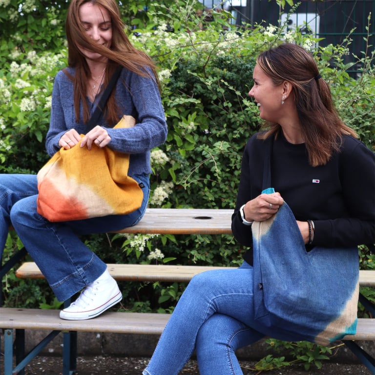 Soft Blend Denim Blue Canvas Shoulder Tote Bag - Casual and Practical