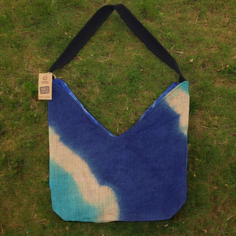 Soft Blend Denim Blue Canvas Shoulder Tote Bag - Casual and Practical