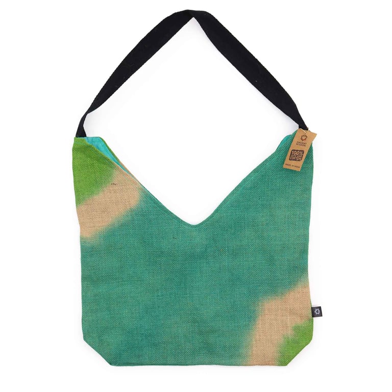 Soft Blend Shoulder Tote Bag - Eco-Friendly Teal Canvas Casual Carryall