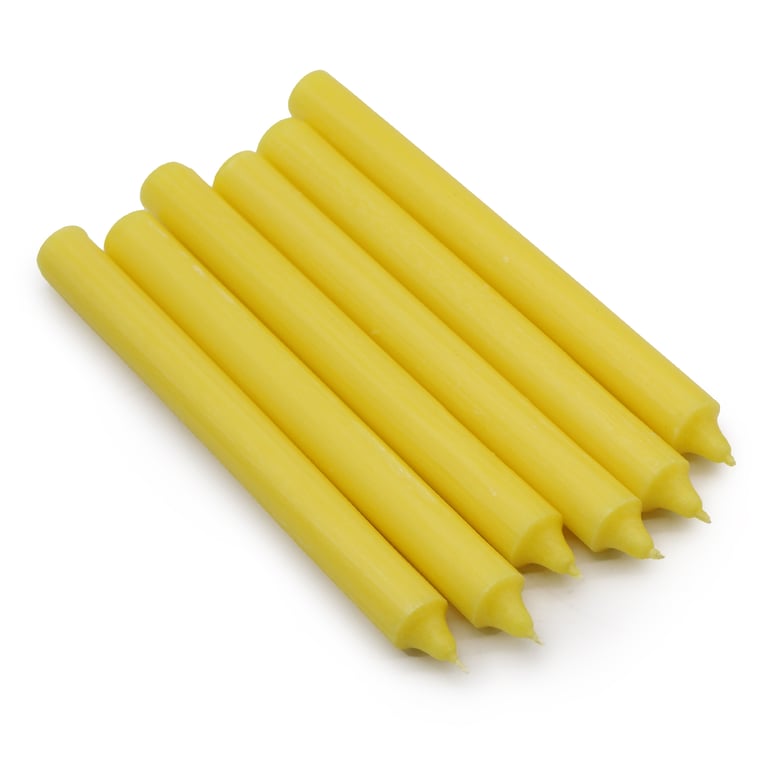 Rustic Lemon Solid Color Dinner Candles - Pack of 5, Perfect Home Decor Lighting