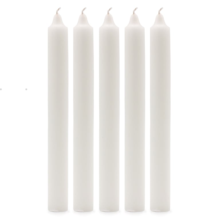 Rustic White Solid Colour Dinner Candles - Pack of 5 Home Decor Essentials