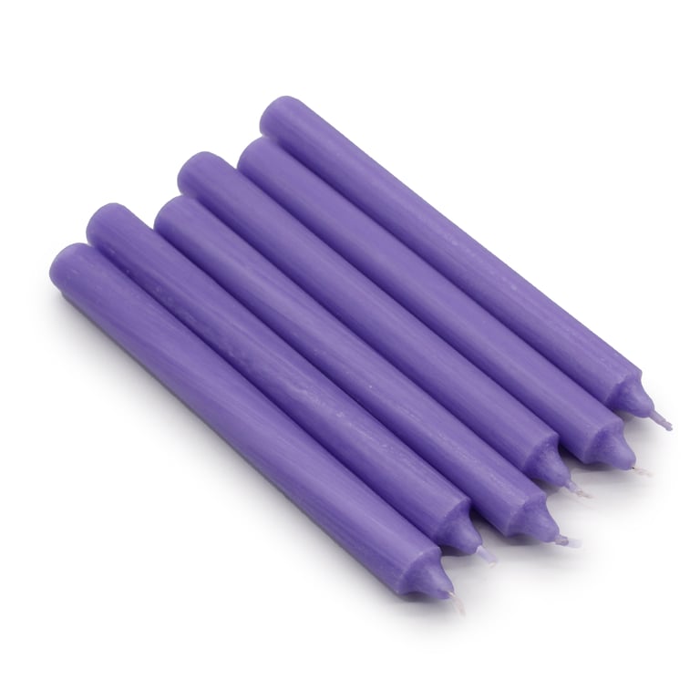 Solid Colour Dinner Candles - Rustic Lilac 5-Pack Home Decor Candle Set