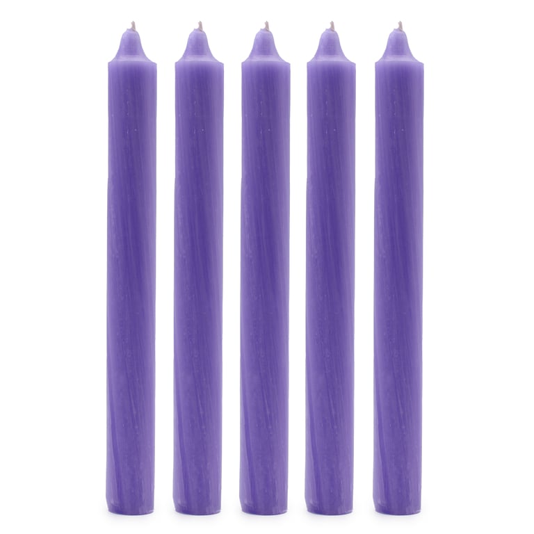 Solid Colour Dinner Candles - Rustic Lilac 5-Pack Home Decor Candle Set