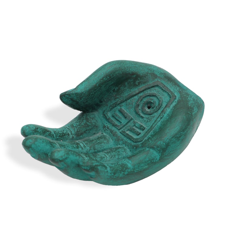 Hand Earth Protect Incense Burner - Eco-Friendly Green Holder