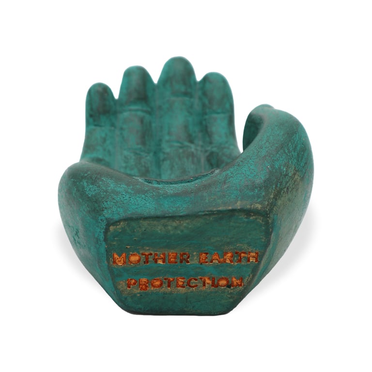 Hand Earth Protect Incense Burner - Eco-Friendly Green Holder