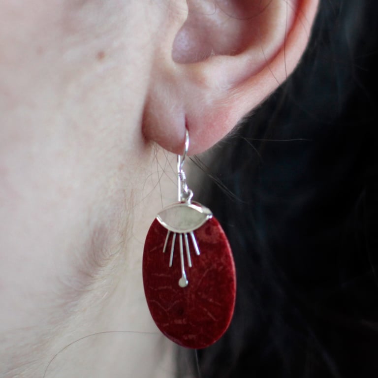 Sterling Silver Oval Earrings - 925 Silver Décor Jewelry