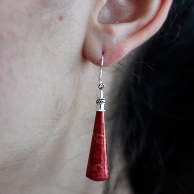 925 Silver Long Teardrop Earrings - Elegant Sterling Silver Drop Studs for Women