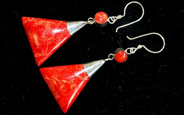 925 Silver Triangle Double Drop Earrings - Sterling Silver Jewelry