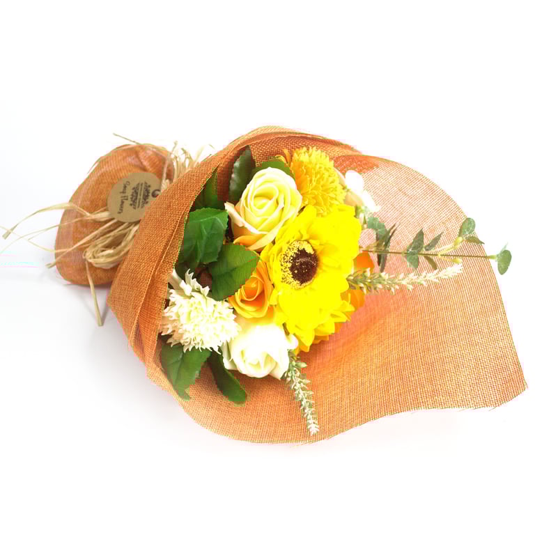 Orange Soap Flower Bouquet Standing - Aromatic Decor Piece