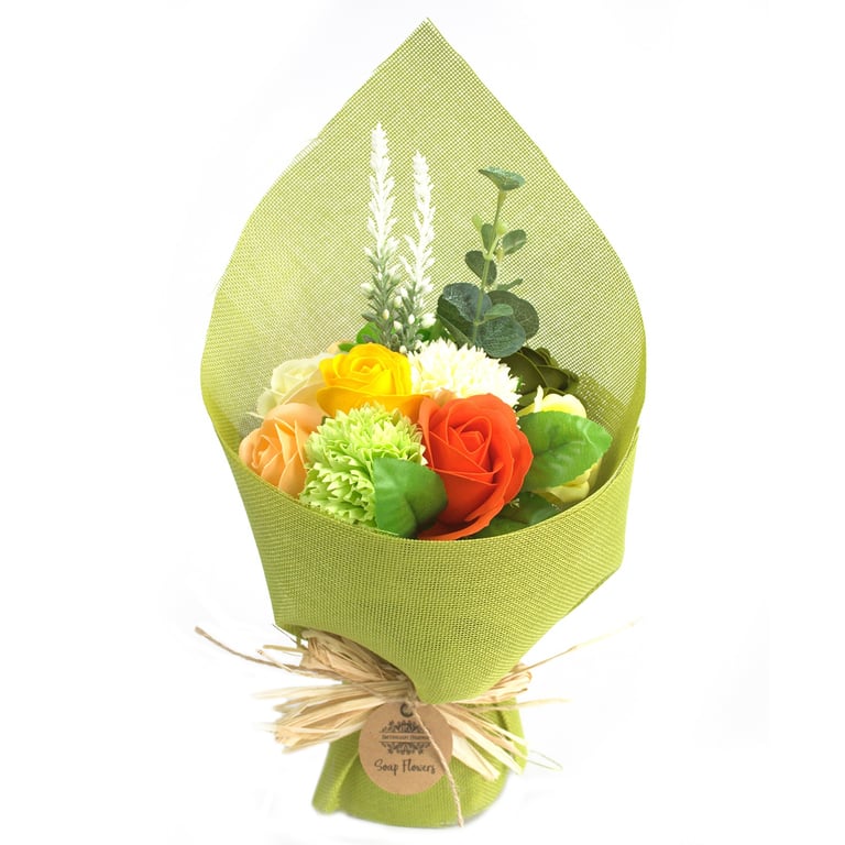 Standing Soap Bouquet - Green Yellow - Artificial Floral Arrangement