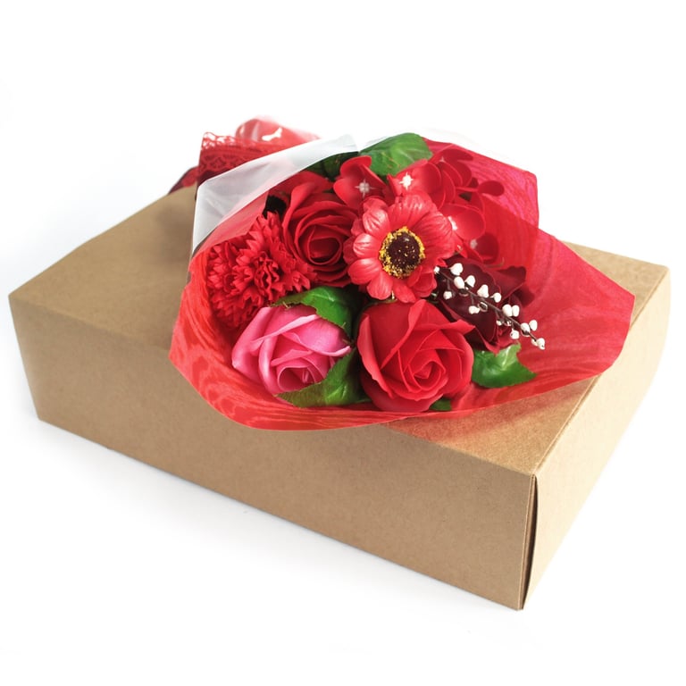 Boxed Red Flower Bouquet Hand Soap - Aromatic & Eco-Friendly