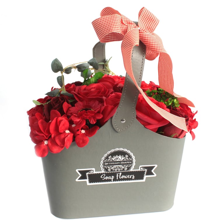 Red Flower Bouquet Soap Basket - Aromatic & Decorative