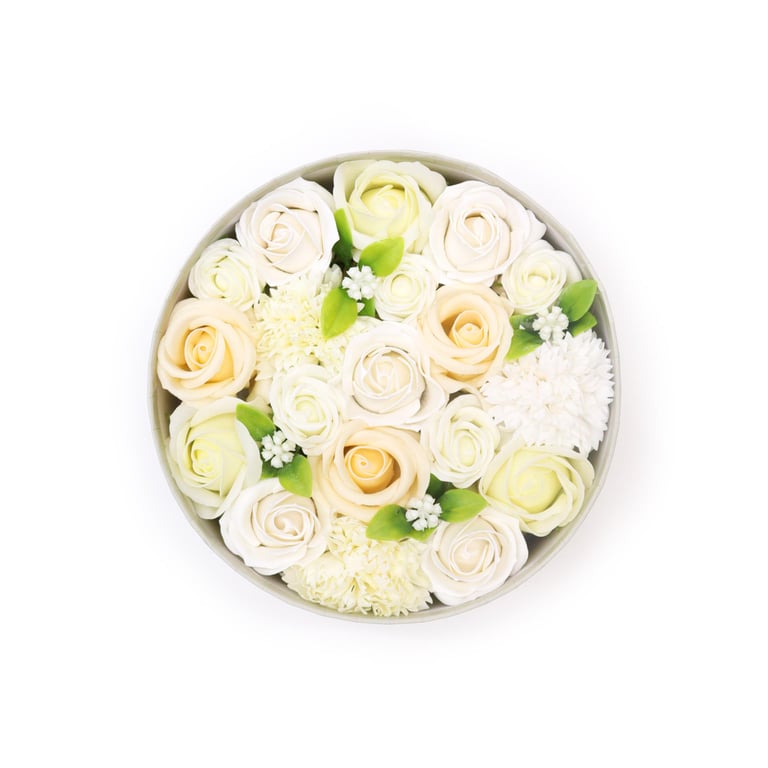 White & Ivory Round Wedding Blessing Box