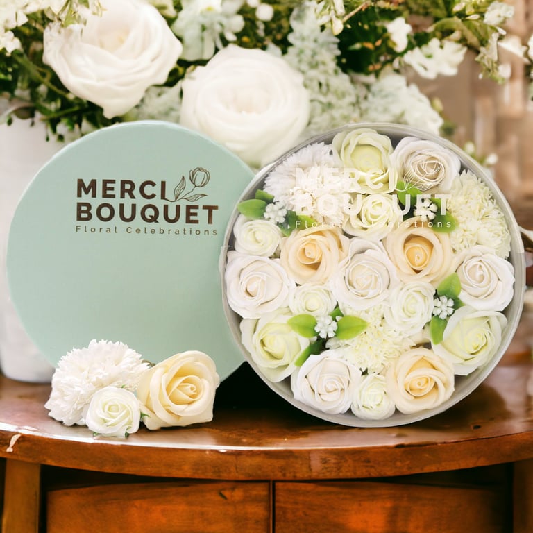 White & Ivory Round Wedding Blessing Box