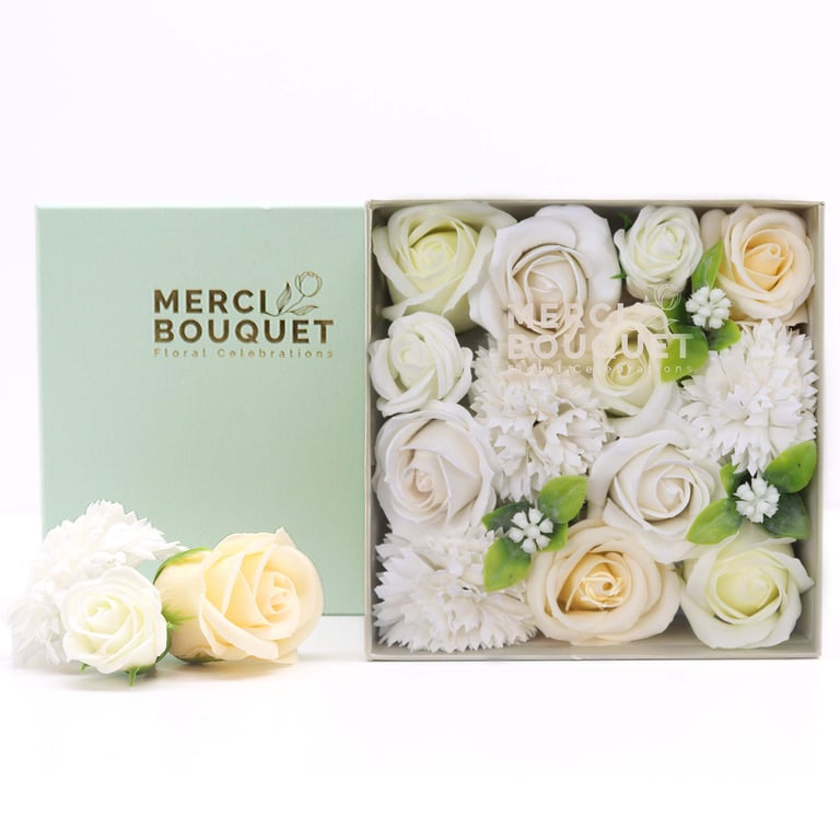 White & Ivory Wedding Blessing Box - Elegant Design for Special Moments