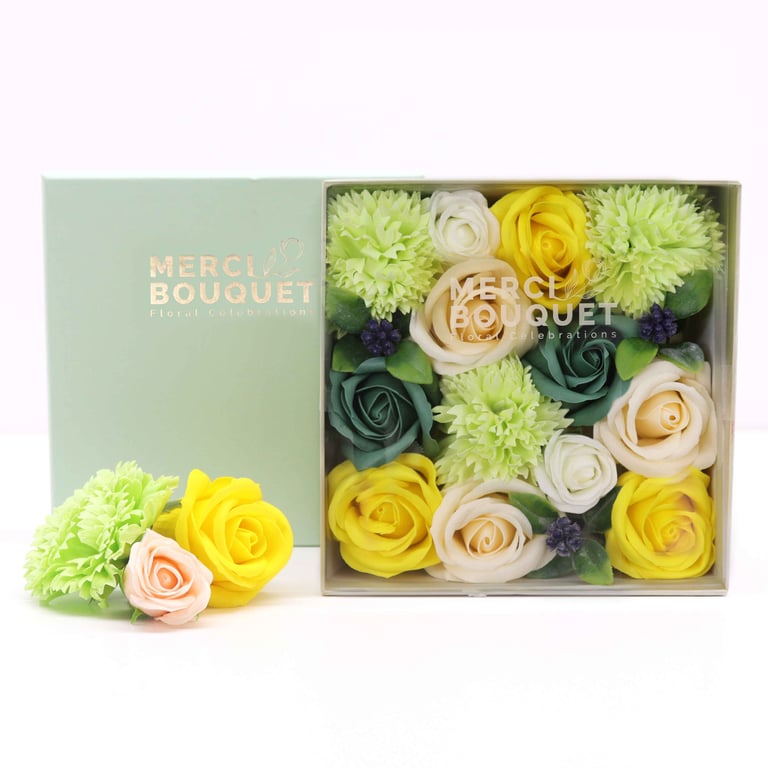 Yellow & Green Spring Celebration Square Box - Decorative Home Accessory