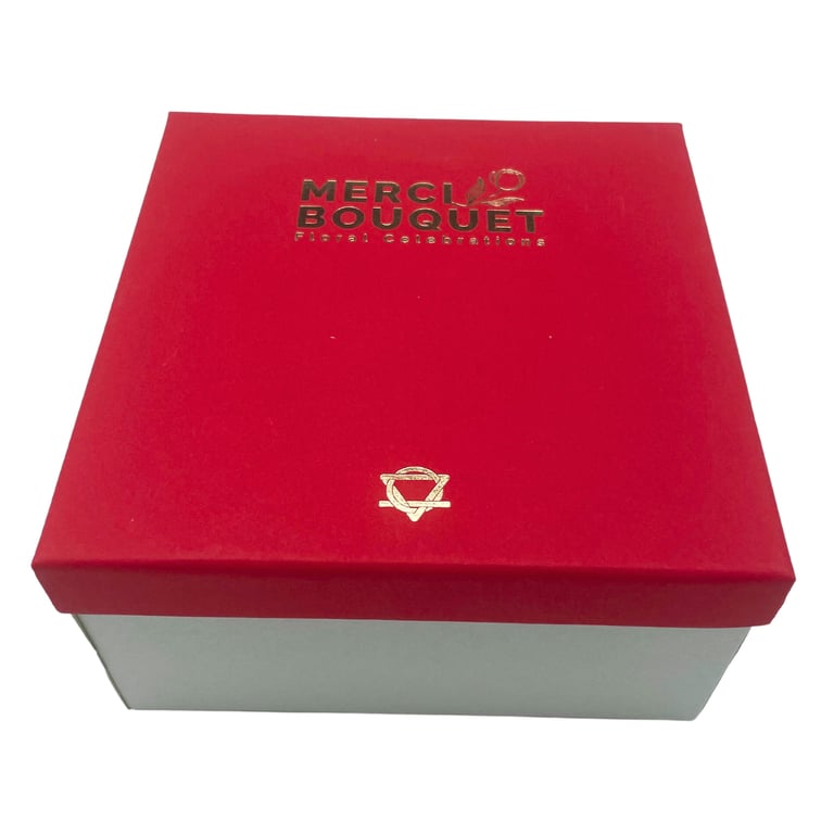 Roses Gift Box - Classic Red, Square Design - SquareBox Florals