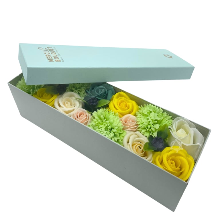 Spring Celebrations Long Gift Box - Yellow & Green Design - Brand Name