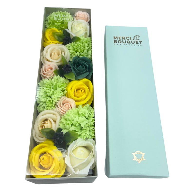 Spring Celebrations Long Gift Box - Yellow & Green Design - Brand Name