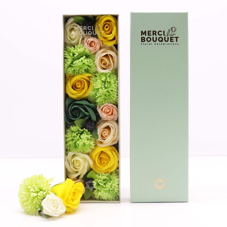 Spring Celebrations Long Gift Box - Yellow & Green Design - Brand Name