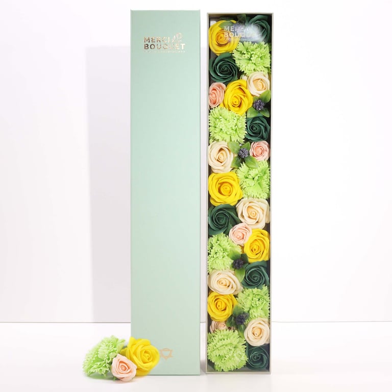 Extra Long Gift Box - Spring Celebrations Yellow & Green - Brand Name