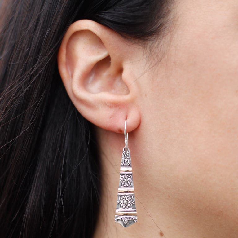 Gold & Silver Tribal Drops Earrings - Timeless Style