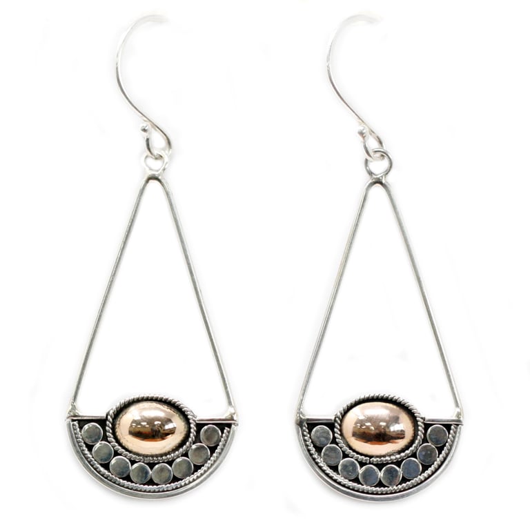 Gold & Silver Luna Balance Earrings - Harmonious Design