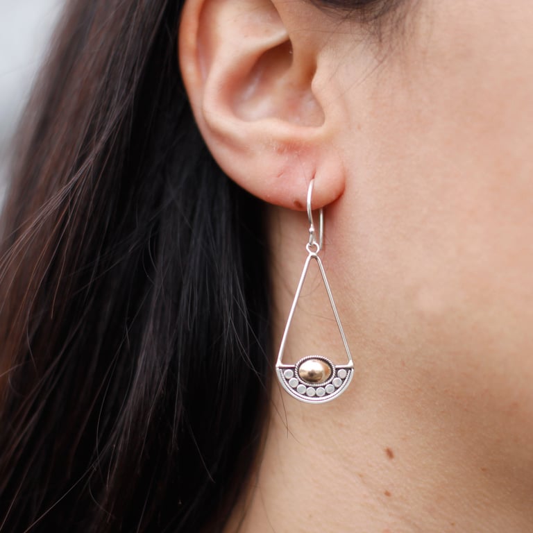 Gold & Silver Luna Balance Earrings - Harmonious Design
