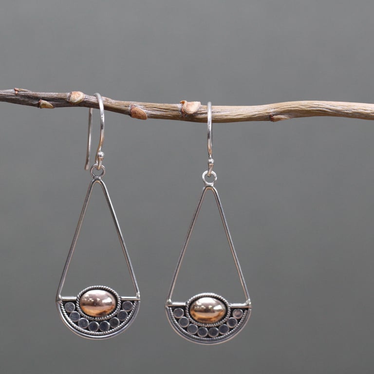 Gold & Silver Luna Balance Earrings - Harmonious Design
