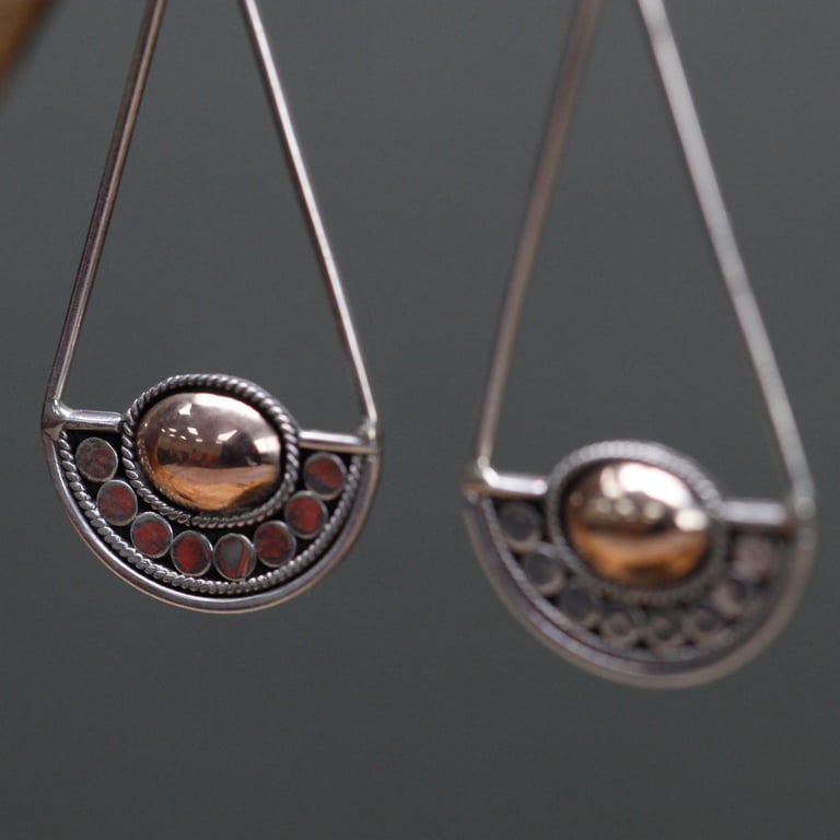 Gold & Silver Luna Balance Earrings - Harmonious Design