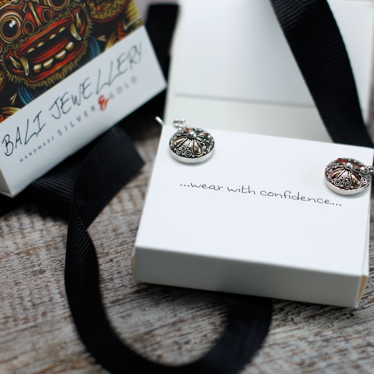 Gold & Silver Round Earrings - Classic Design - Brand Name