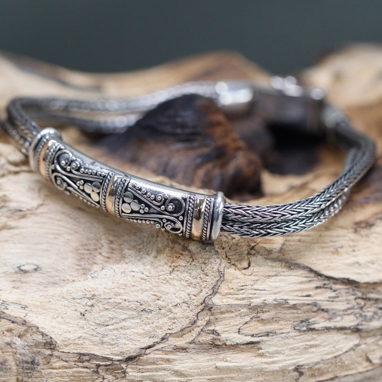 Silver & Gold Unisex Twin Chain Bracelet - Timeless Elegance