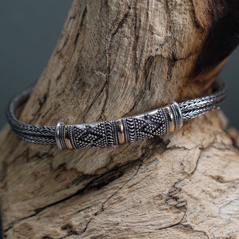 Unisex Silver & Gold Single Chain Bracelet - Luxury Design by Your Brand