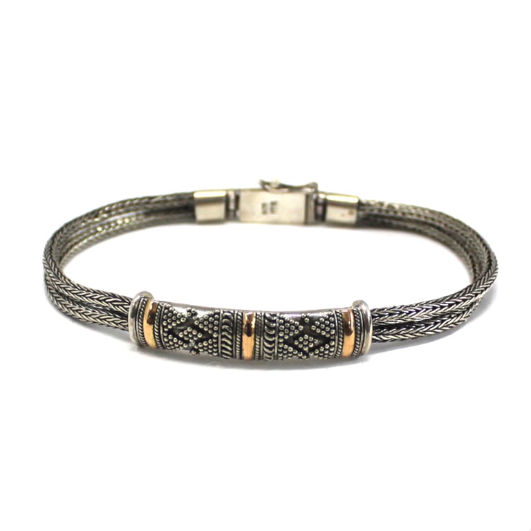 Unisex Silver & Gold Single Chain Bracelet - Luxury Design by Your Brand