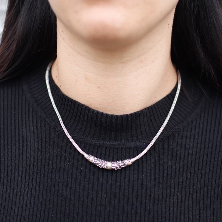 Gold & Silver Tribal Necklace - Handcrafted Luxury