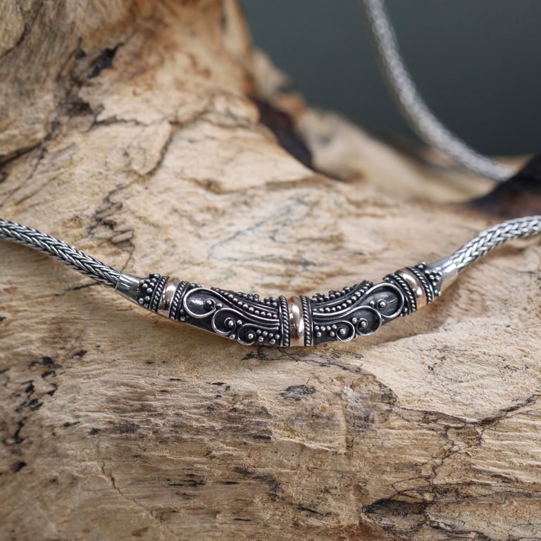 Gold & Silver Tribal Necklace - Handcrafted Luxury
