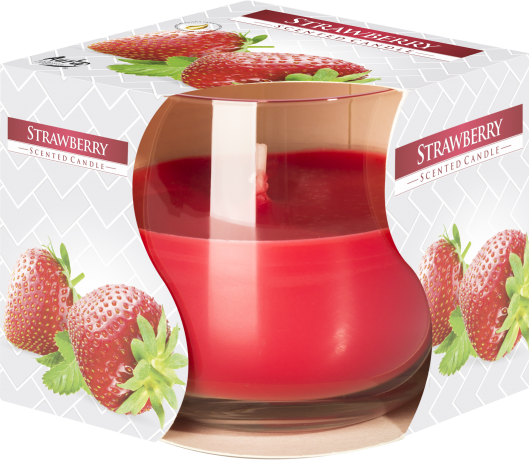 Strawberry Scented Glass Jar Candle - Home Fragrance Gift