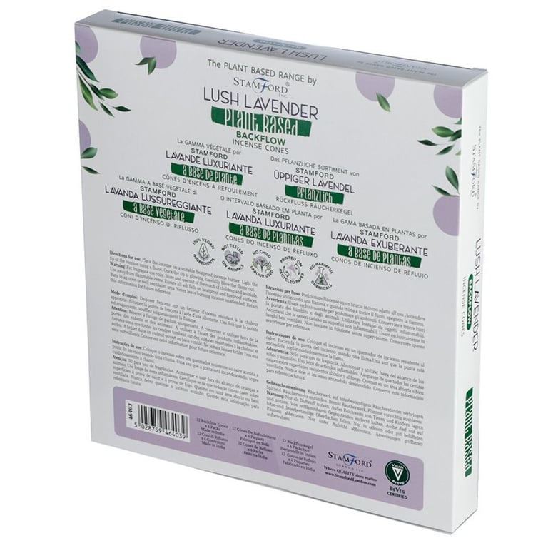 Plant-Based Lavender Backflow Incense Cones - Natural Home Fragrance