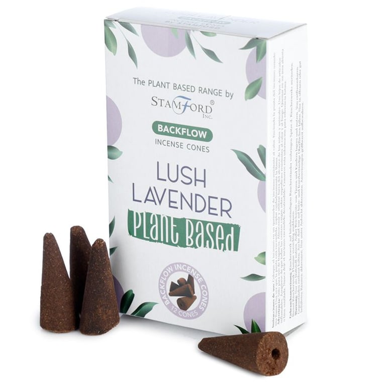 Plant-Based Lavender Backflow Incense Cones - Natural Home Fragrance