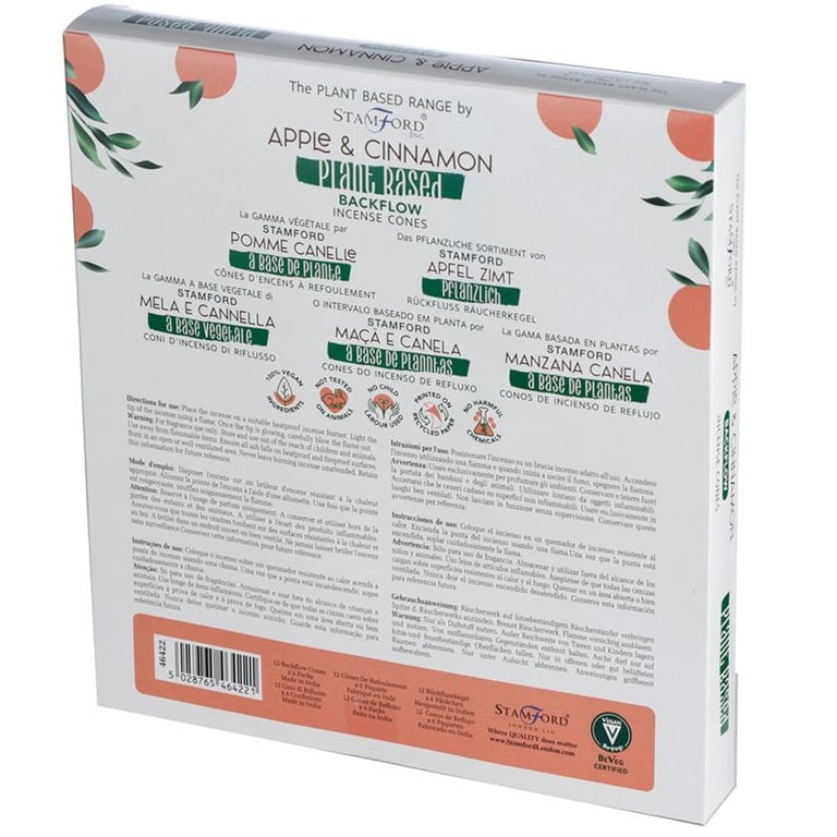 Plant Based Backflow Incense Cones - Apple & Cinnamon Natural Home Fragrance