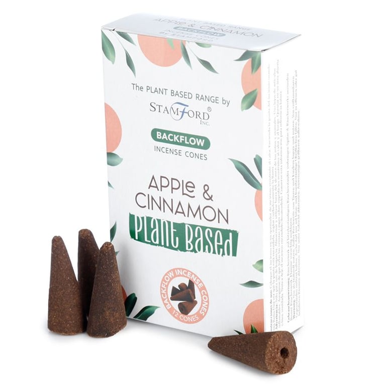 Plant Based Backflow Incense Cones - Apple & Cinnamon Natural Home Fragrance