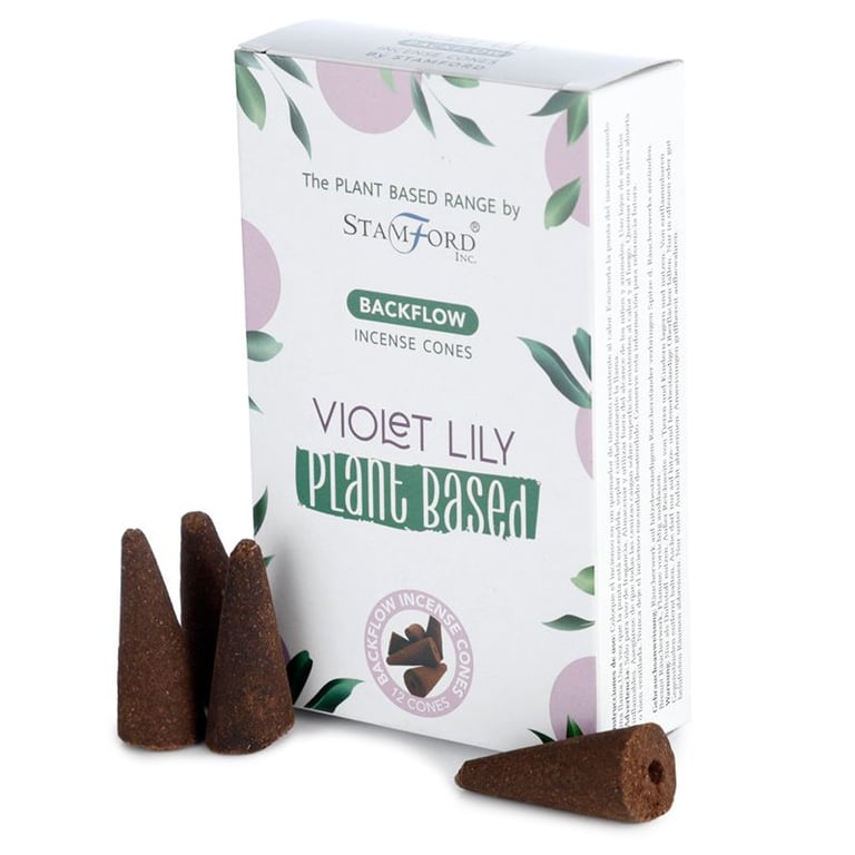 Plant Based Backflow Incense Cones - Violet Lilly Natural Aroma Home Fragrance