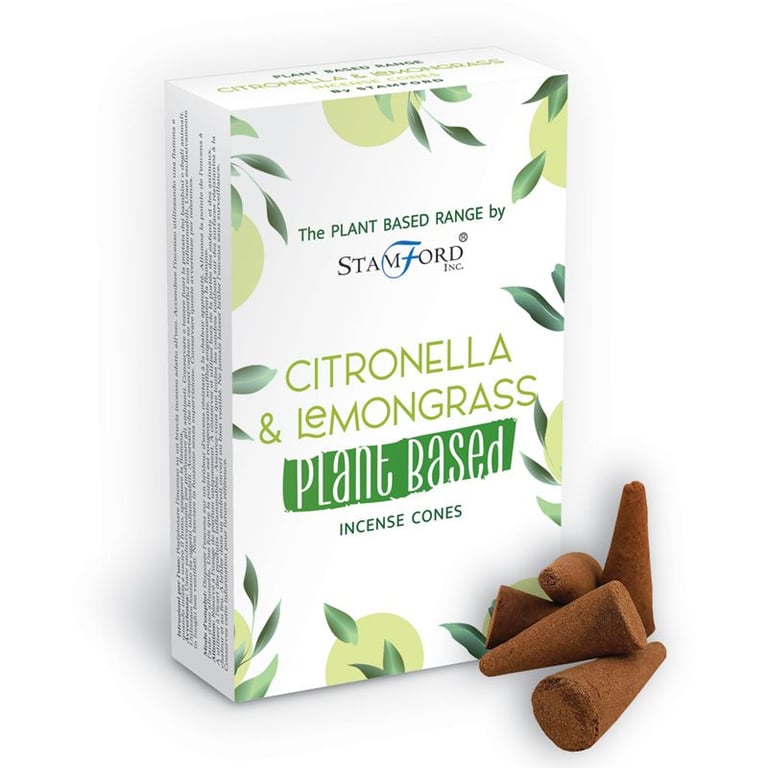Plant-Based Citronella & Lemongrass Incense Cones - Natural Home Scents