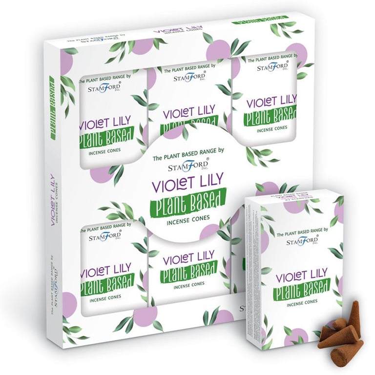 Violet Lilly Plant Based Incense Cones - Natural, Organic Home Scents