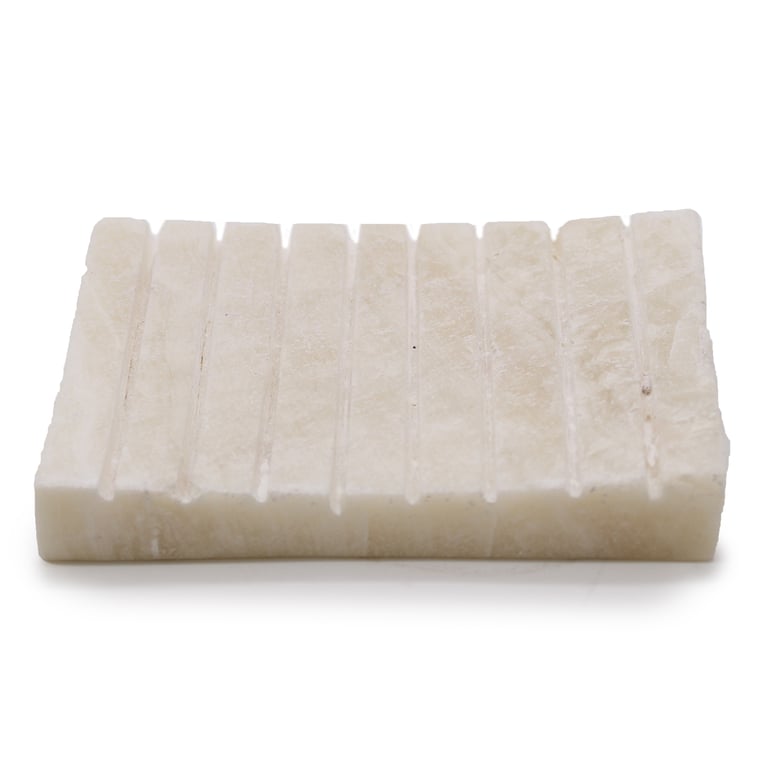 Ridged Soap Dish (White Onyx) - Durable & Elegant Design