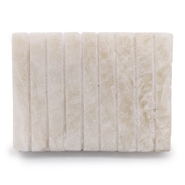 Ridged Soap Dish (White Onyx) - Durable & Elegant Design