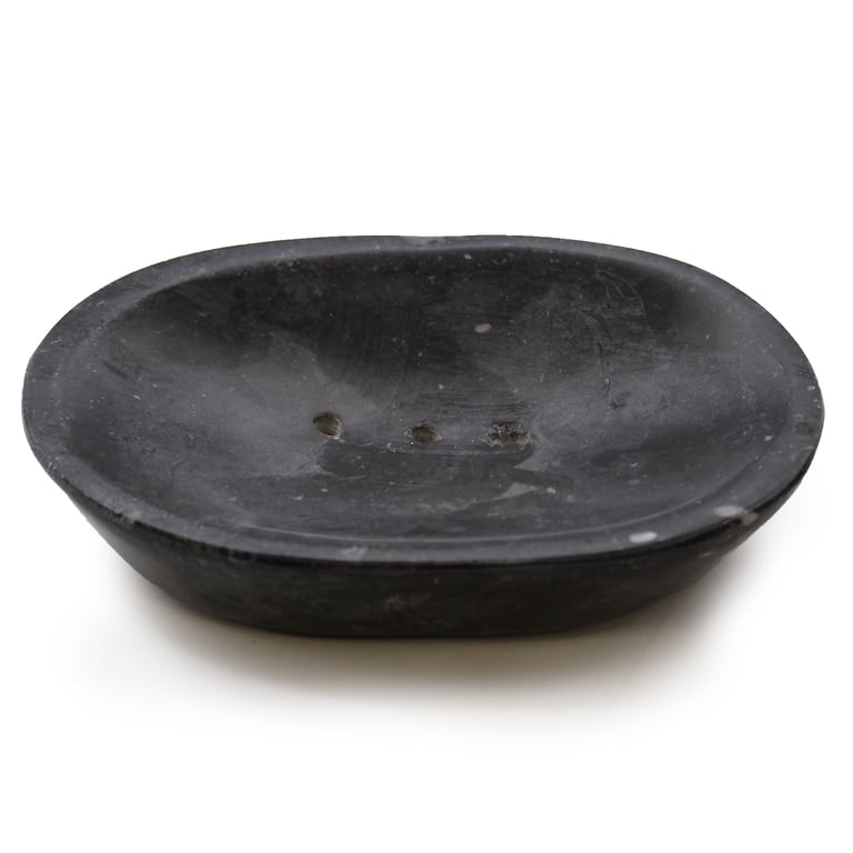 Classic Oval Black Marble Luxury Bathroom Soap Dish