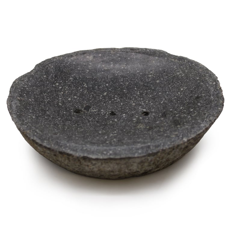 Riverstone Natural Soap Dish - Eco-Friendly Stone Bathroom Holder for Shower or Bath