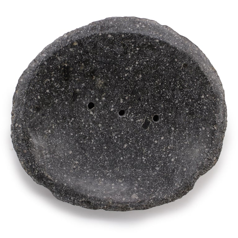 Riverstone Natural Soap Dish - Eco-Friendly Stone Bathroom Holder for Shower or Bath