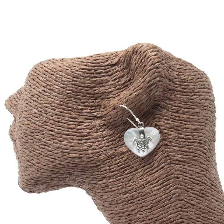 Silver & MOP Sea Turtle Shell Earrings - Chic Accessory for Style Conscious Women